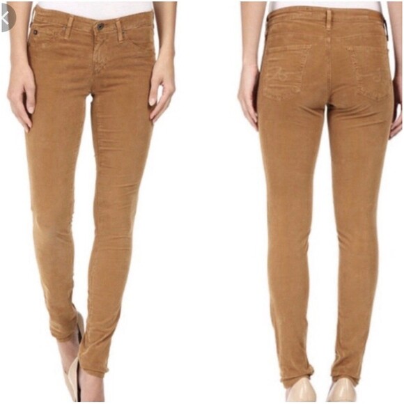 AG Adriano Goldschmied 27 The Legging Ankle Super Skinny Corduroy Mustard Gold - Picture 15 of 16